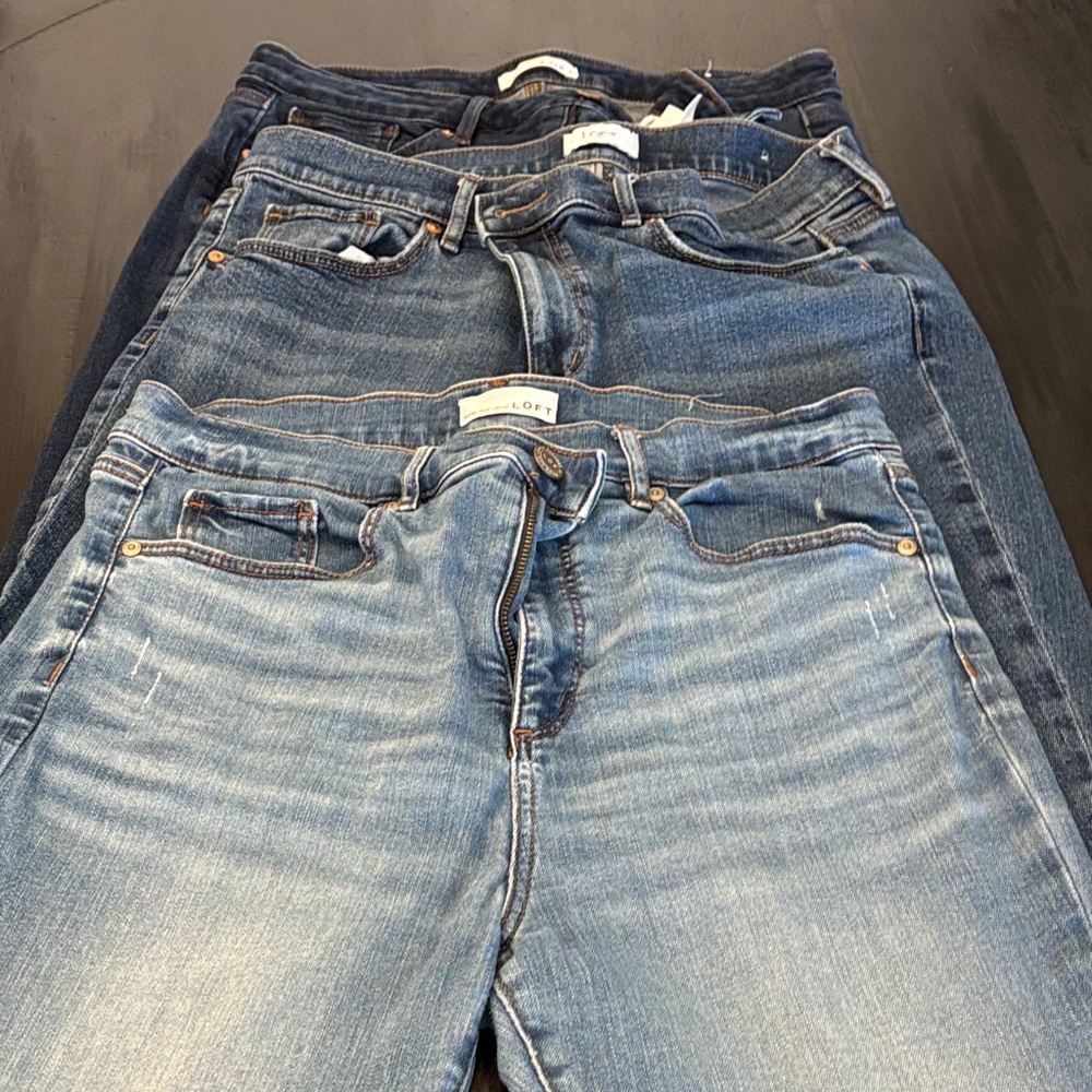 Women’s loft jeans 3 pairs size 12